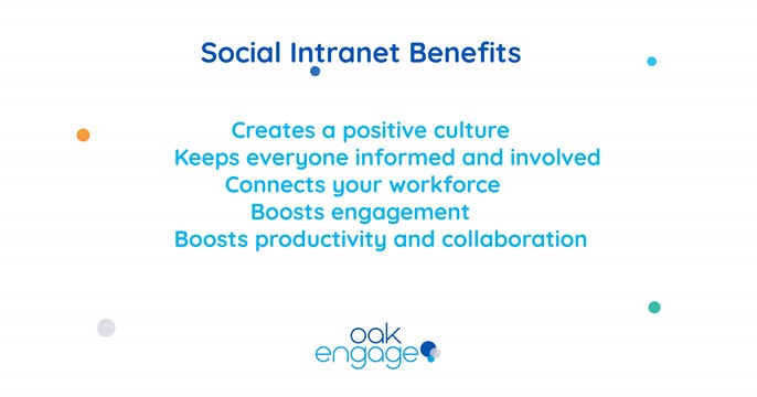 image shows benefits of social intranets