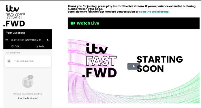 ITV Fast Forward Event Page