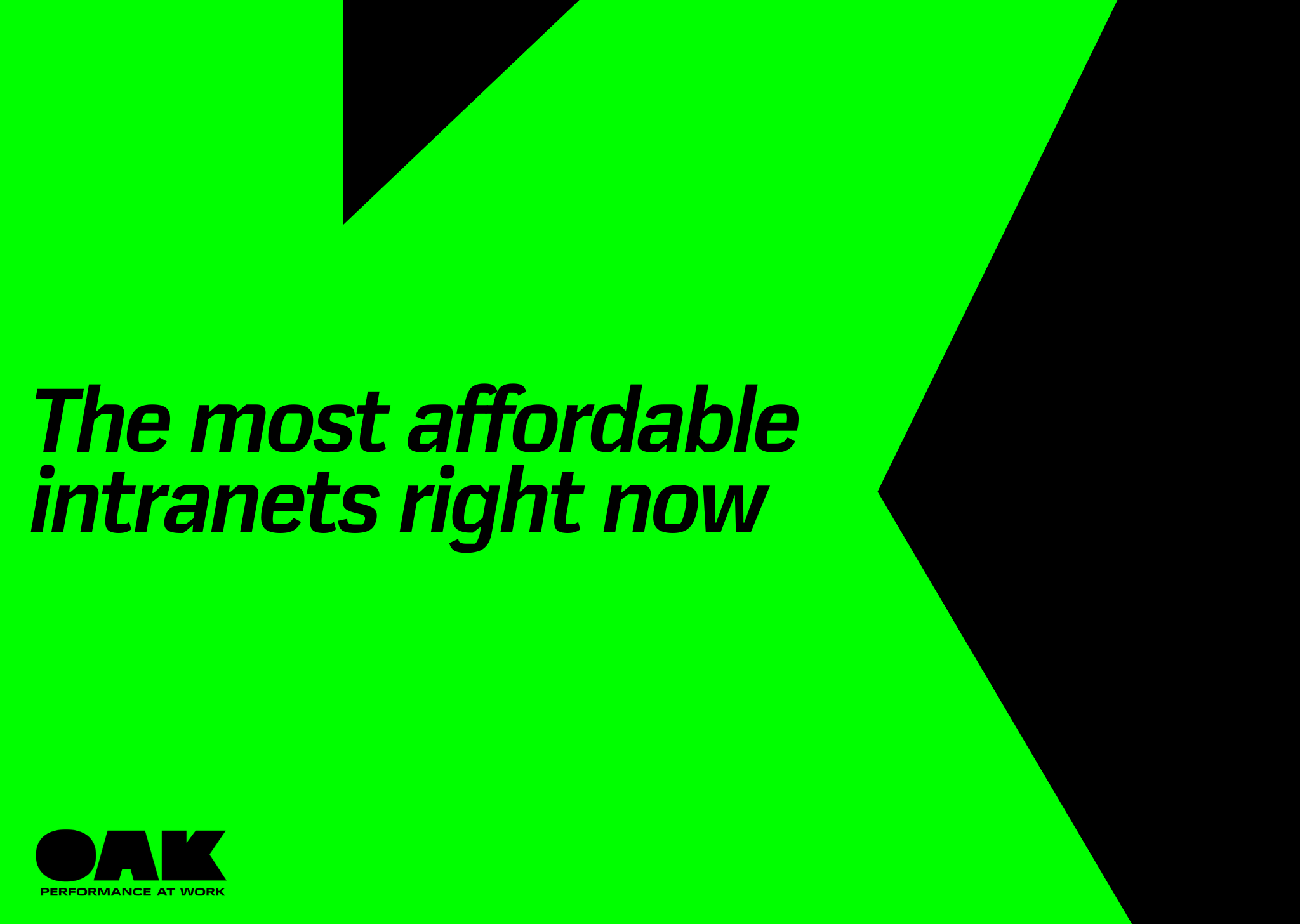 black text on green background: the most affordable intranets right now